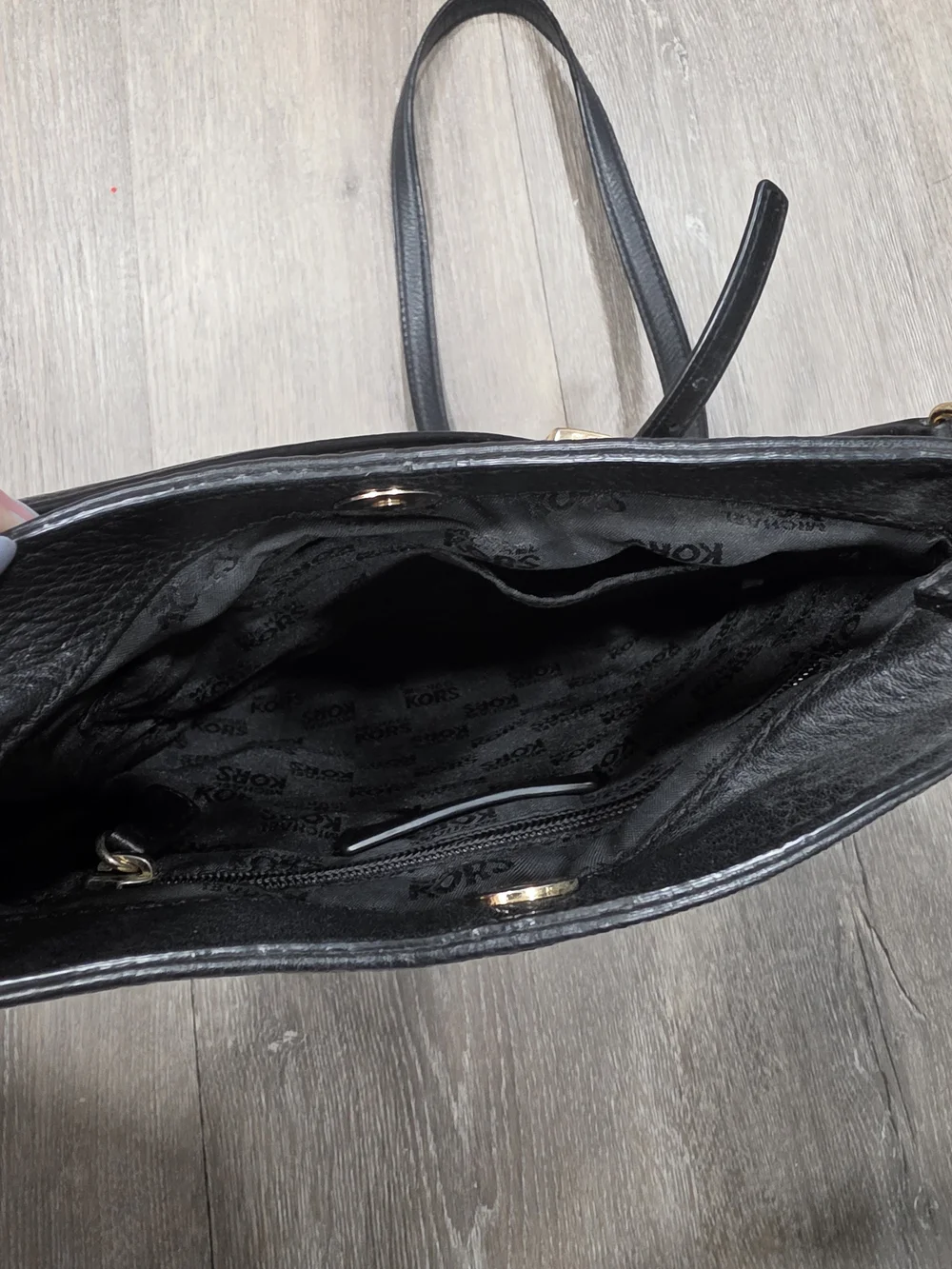 Michael Kors Black Pebbled Leather Crossbody with Gold Hardware